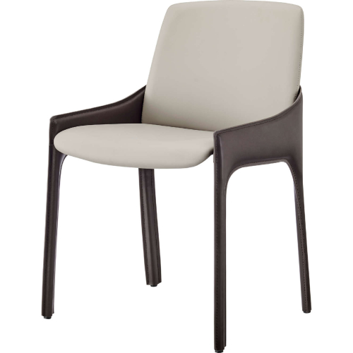 Stella Dining Chair in Dark Brown & Taupe Eco Leather (Set of 2)